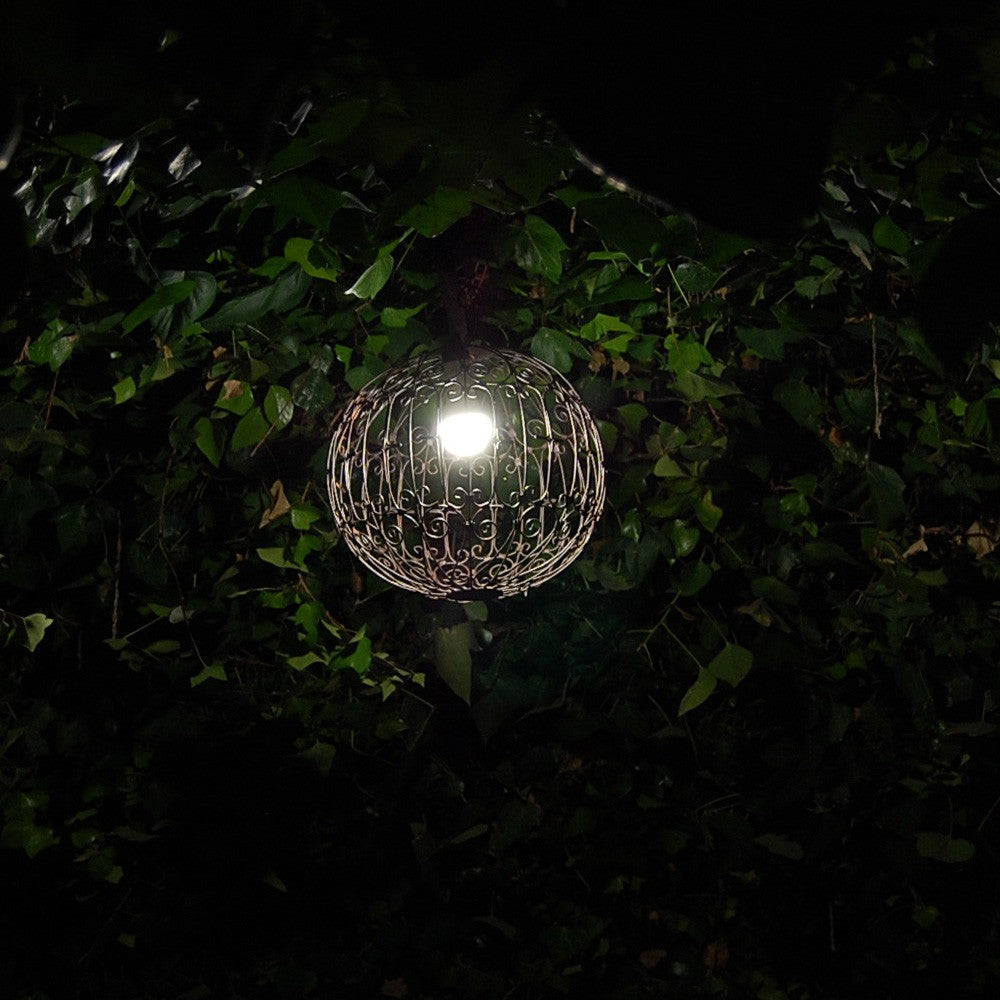 Lámpra Esfera Celosía Forja - Exerior - Ideal Jardín - Modelo Asjar