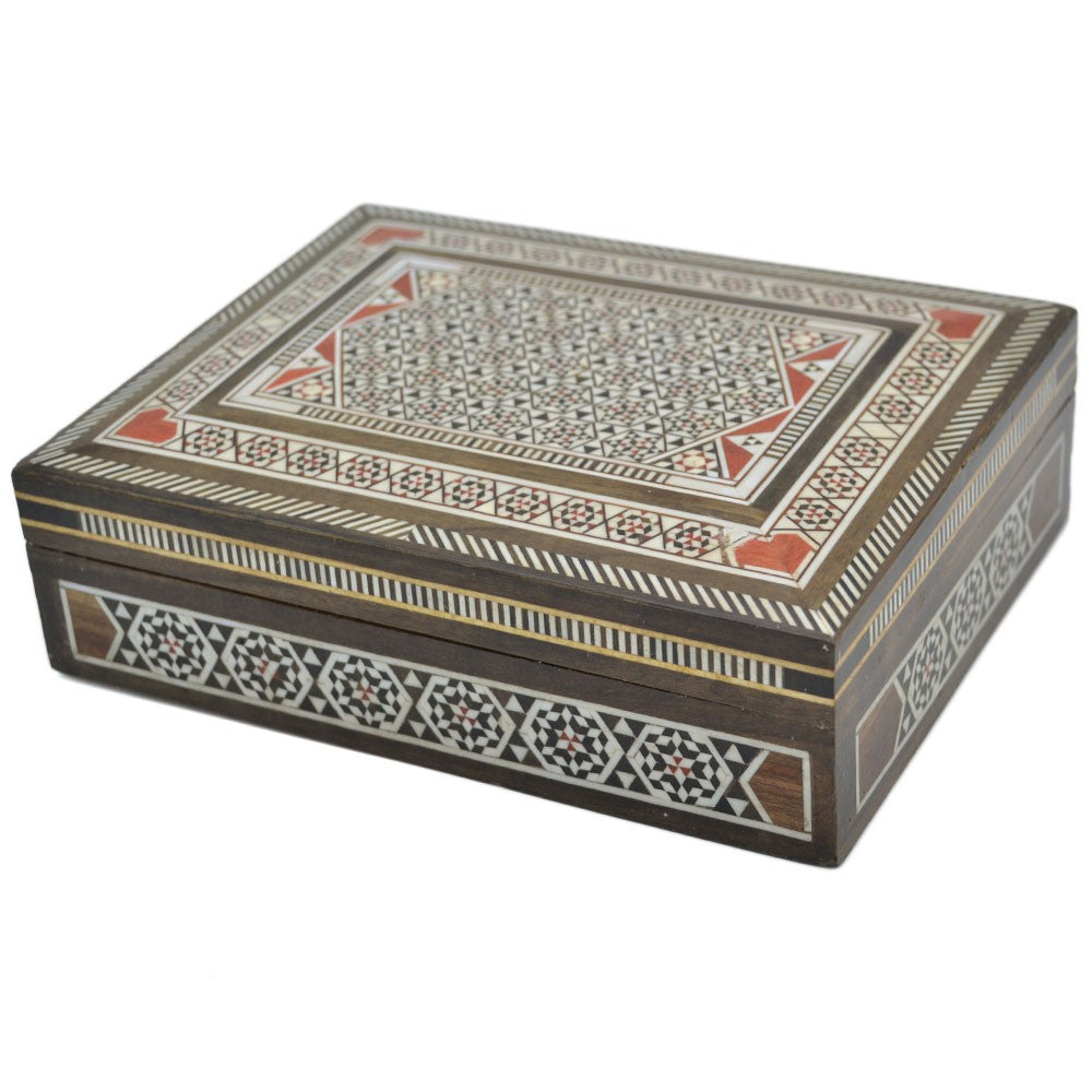 Caja Taracea Rectangular - Siria - Modelo Mayadin - 18 cm