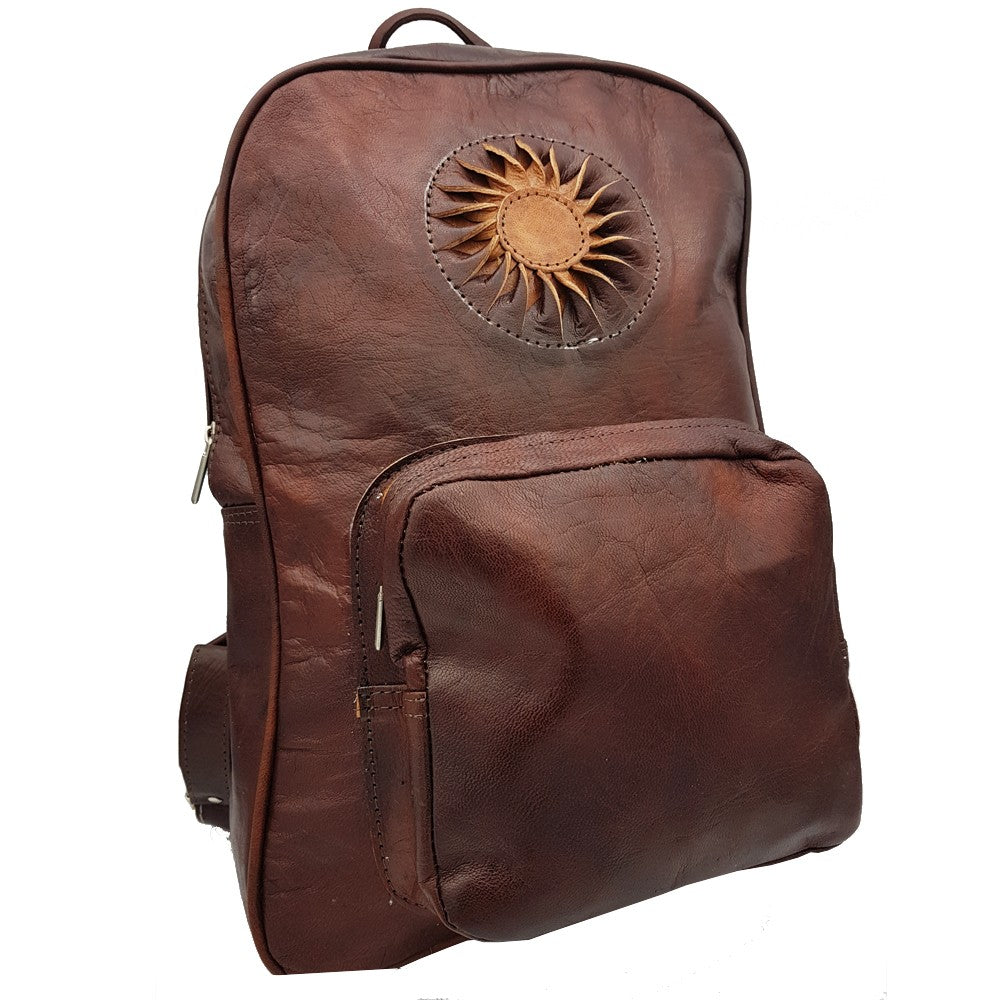Mochila Cuero - 3 Bolsillos - 100% Cuero - Modelo SOL