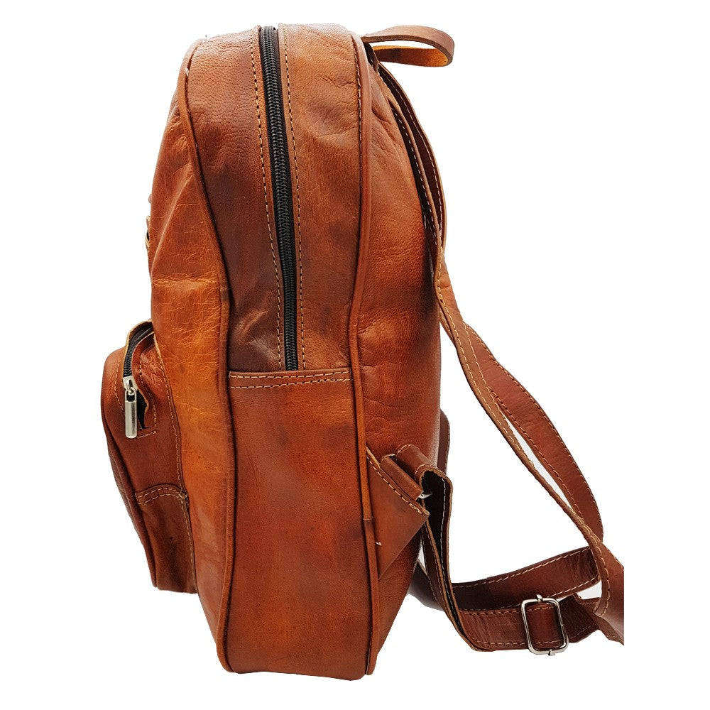 Mochila Cuero - 3 Bolsillos - 100% Cuero - Modelo SOL