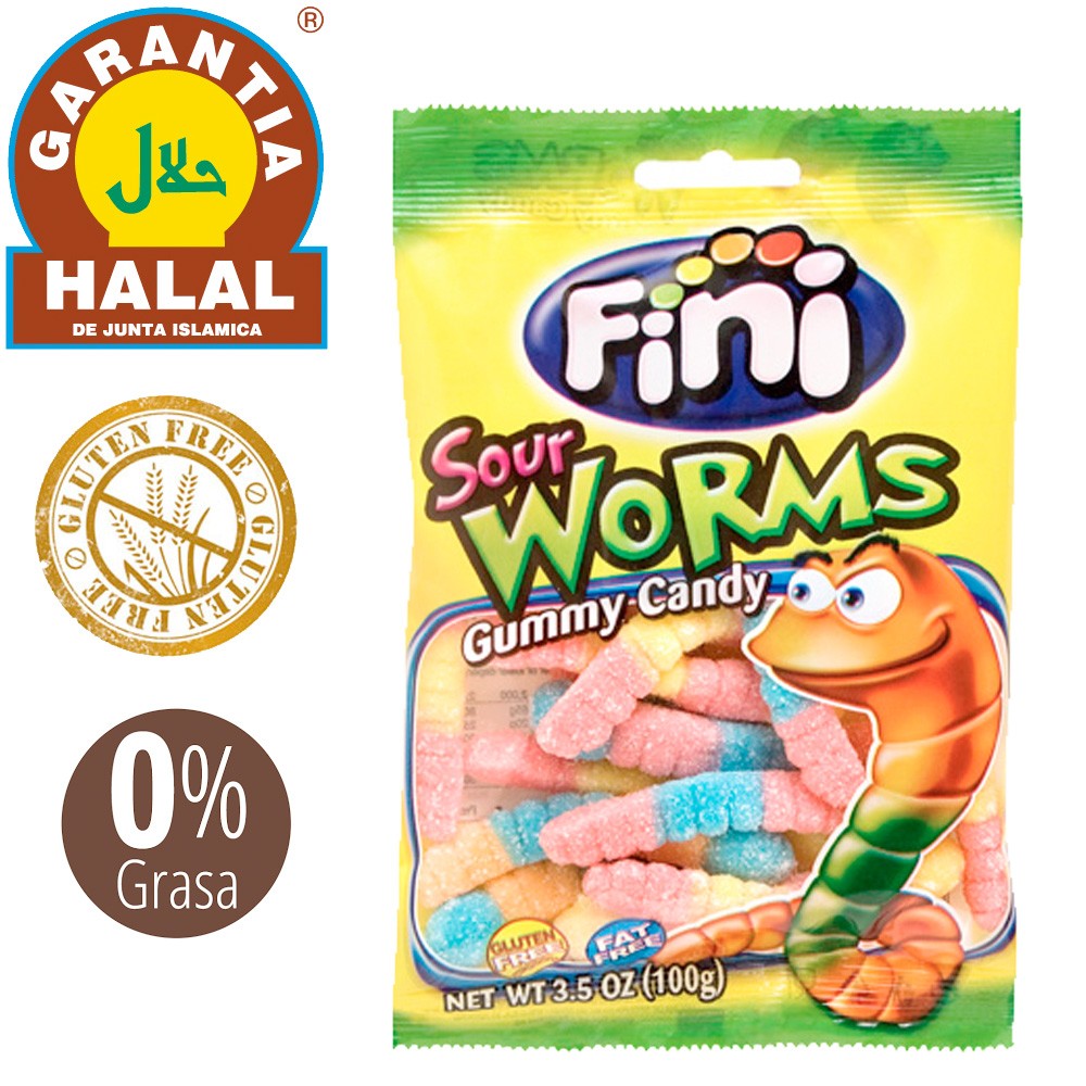 Gusanos - Golosia Sin Gluten y Halal - Bolsa Chucherias 100 gr