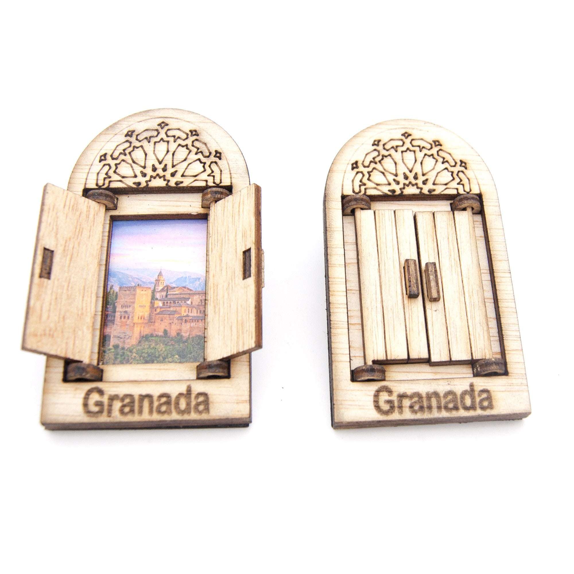 Ventanita Árabe con puerta Imán Nevera - Diseño Alhambra - Souvenir