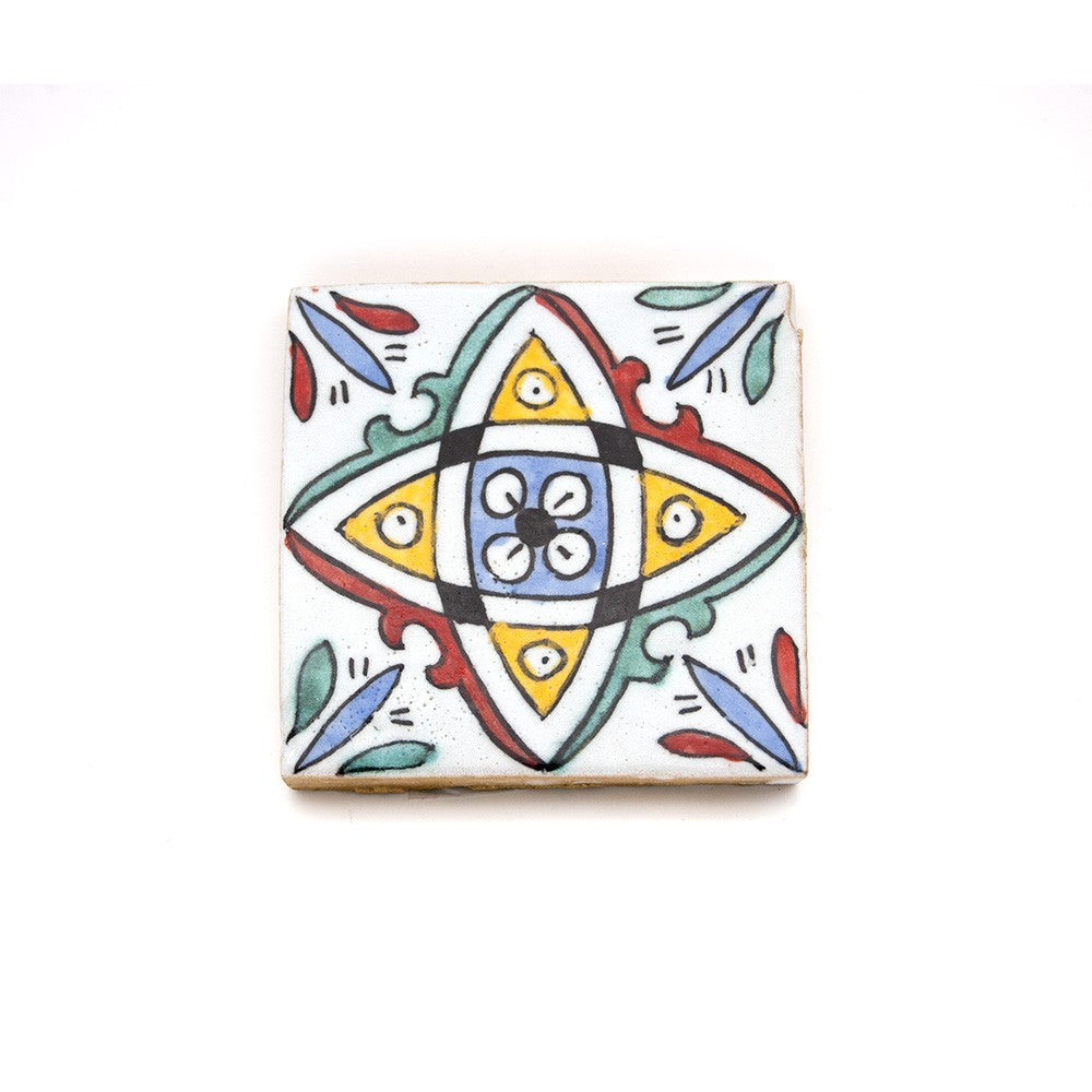 Azulejo Andalusí - Zellige Mosaico Nazari - 10 x 10cm - Artesanía Marroquí - Modelo 65