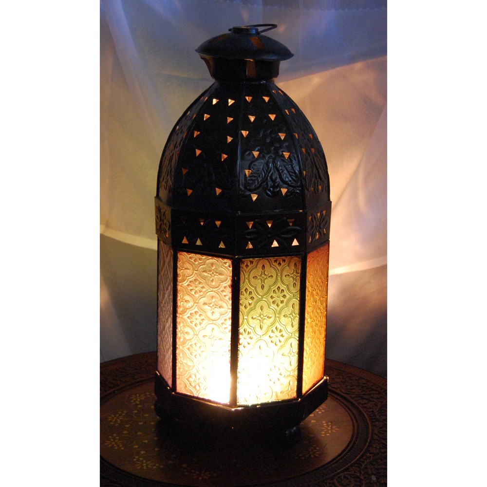 Farol Vela Octogonal - Cristal Colores