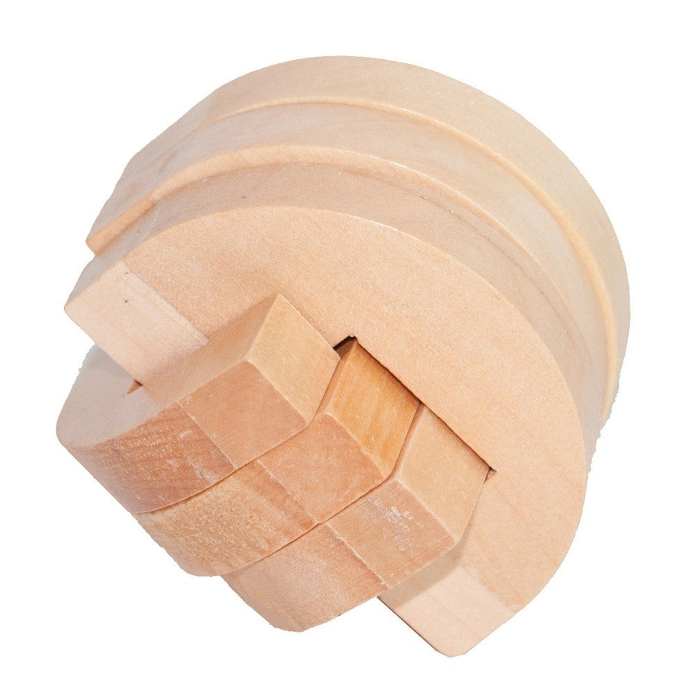 Juego Media Luna -Madera- Ingenio - Rompecabezas - 6 x 6 cm