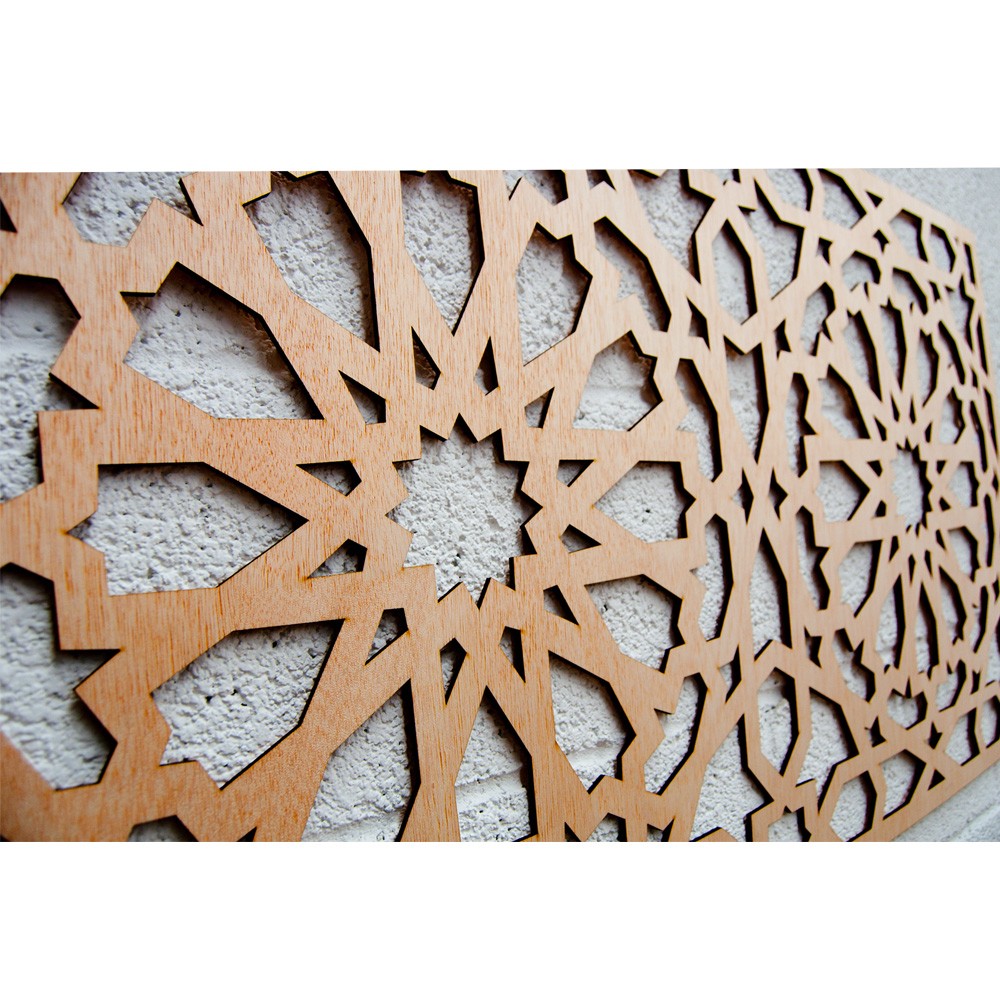 Celosía de Madera - Diseño Alhambra - 100 x 60 cm