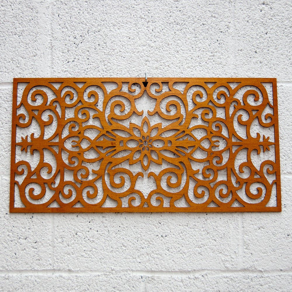 Celosía Madera - Cenefa Floral - 60 x 30 cm