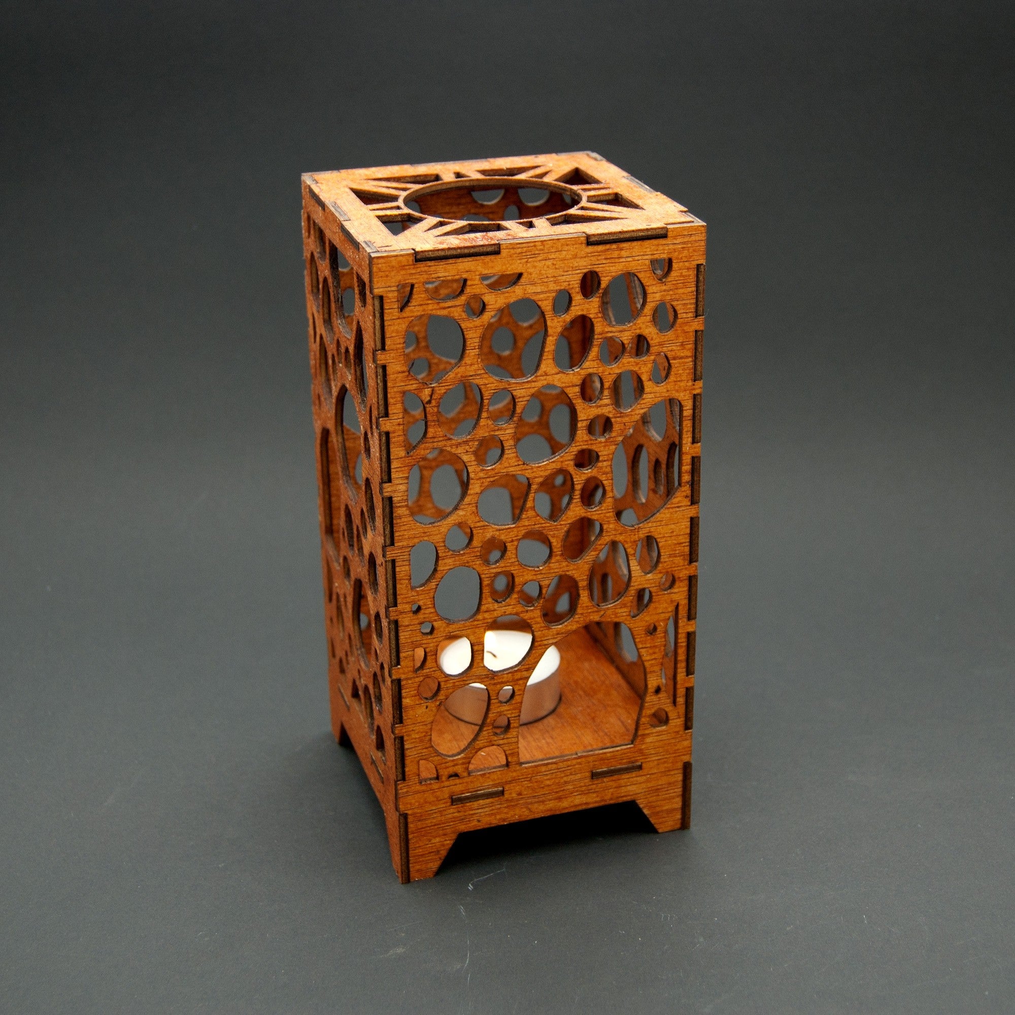 Farolillo  Portavelas de madera - Modelo Sahara - 19 cm