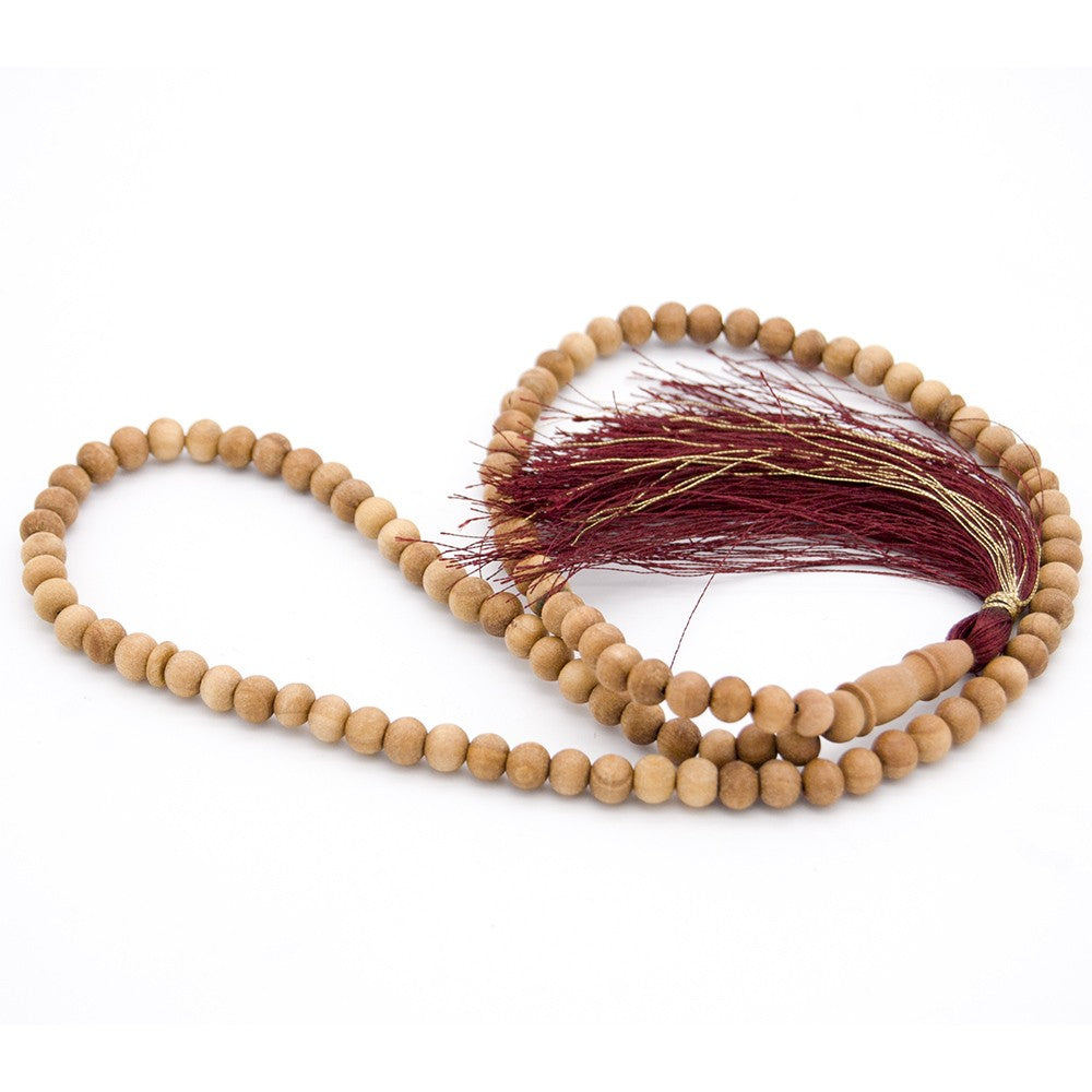 Tasbih madera 100 bolas - Madera Sándalo  - 40 cm - Gran Calidad