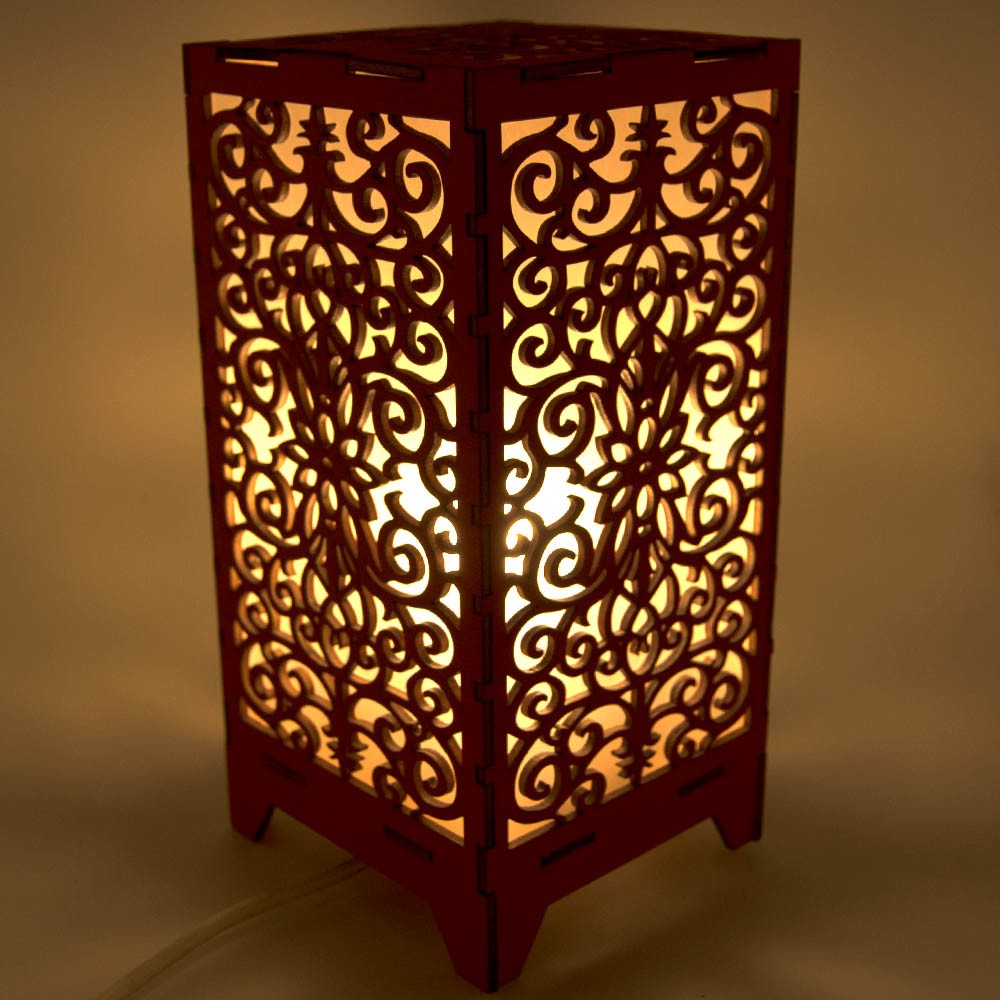 Lámpara madera Laminada - Corte Láser - Modelo Barroco