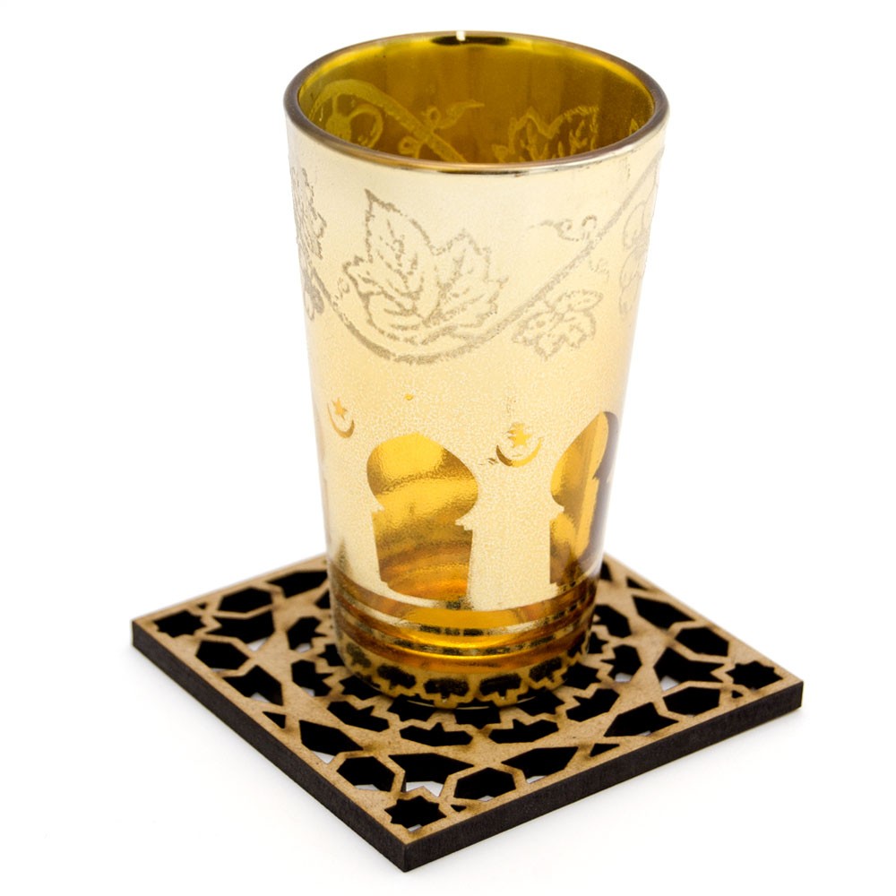 Set 6 Posavasos Celosía Arabe - Madera - Modelo Alhambra