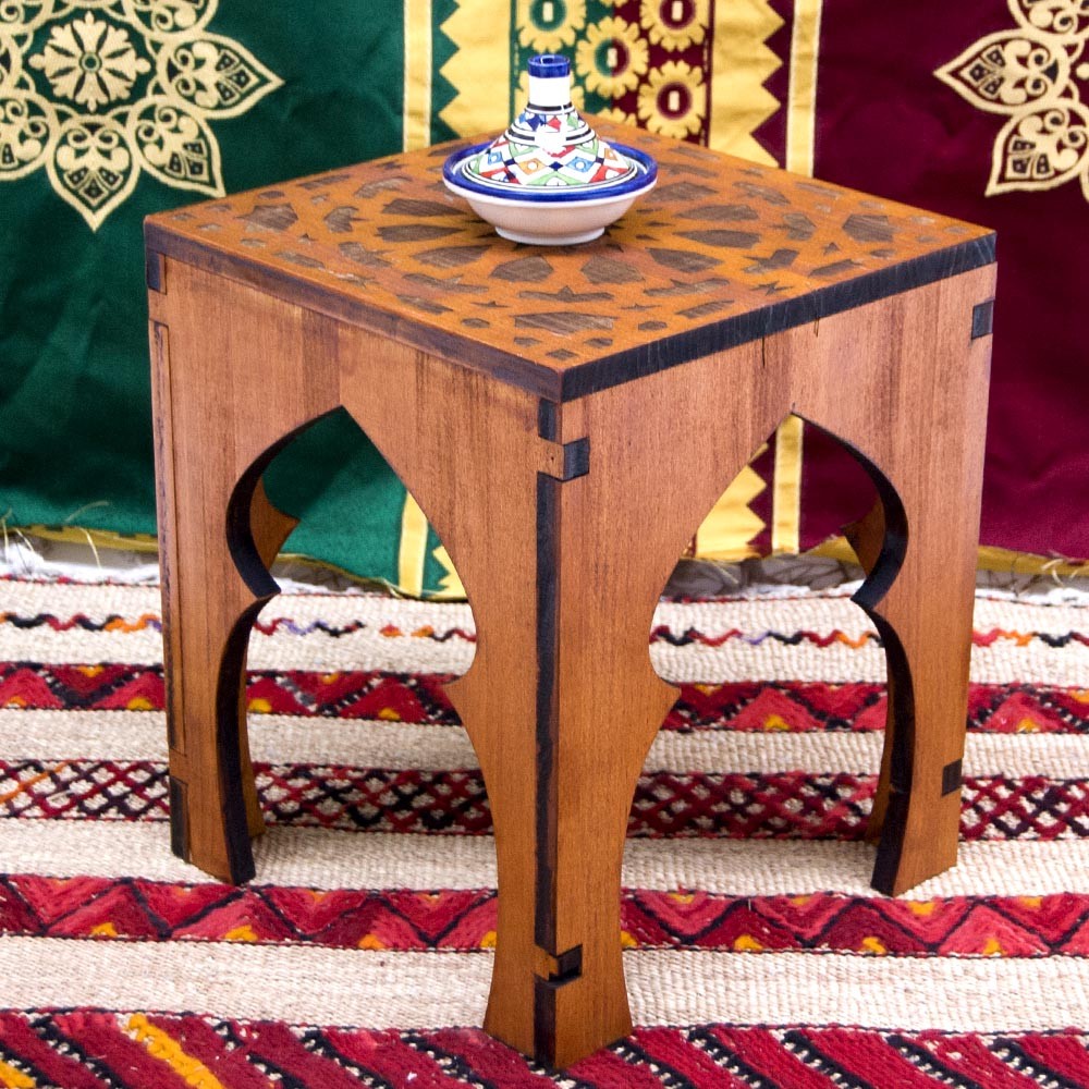 Mesita o Taburete Teteria - 100% Madera - Diseño Alhambra - Deluxe