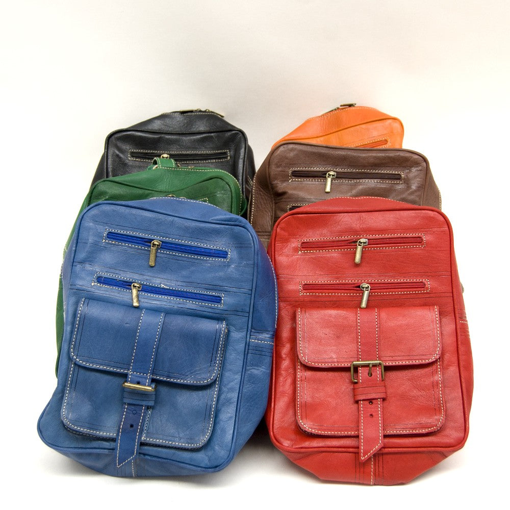 Mochila Cuero 100% - Colores vivos -  Modelo Sastatein