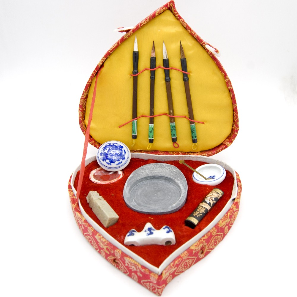 Pack Tinta China - Pinceles + Tinta + Tintero + cucharita + mortero