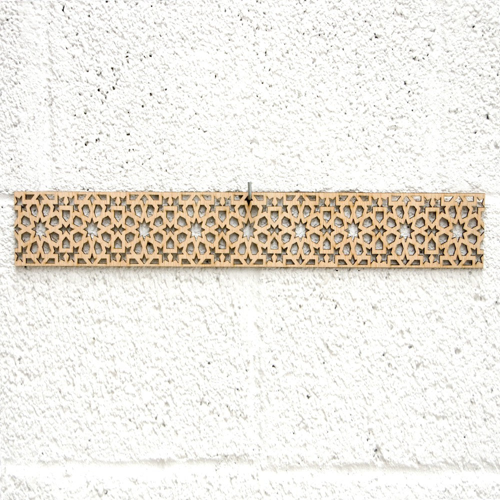 Celosia Árabe Madera 10x50cm - Diseños Geométricos - Corte por Laser - Modelo alnujum