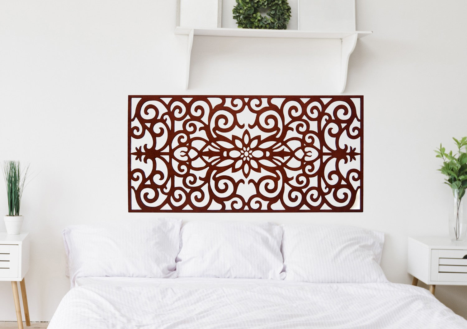 Cabecero de Cama Floral Barroco - 160 x 80 cm - Celosía Madera