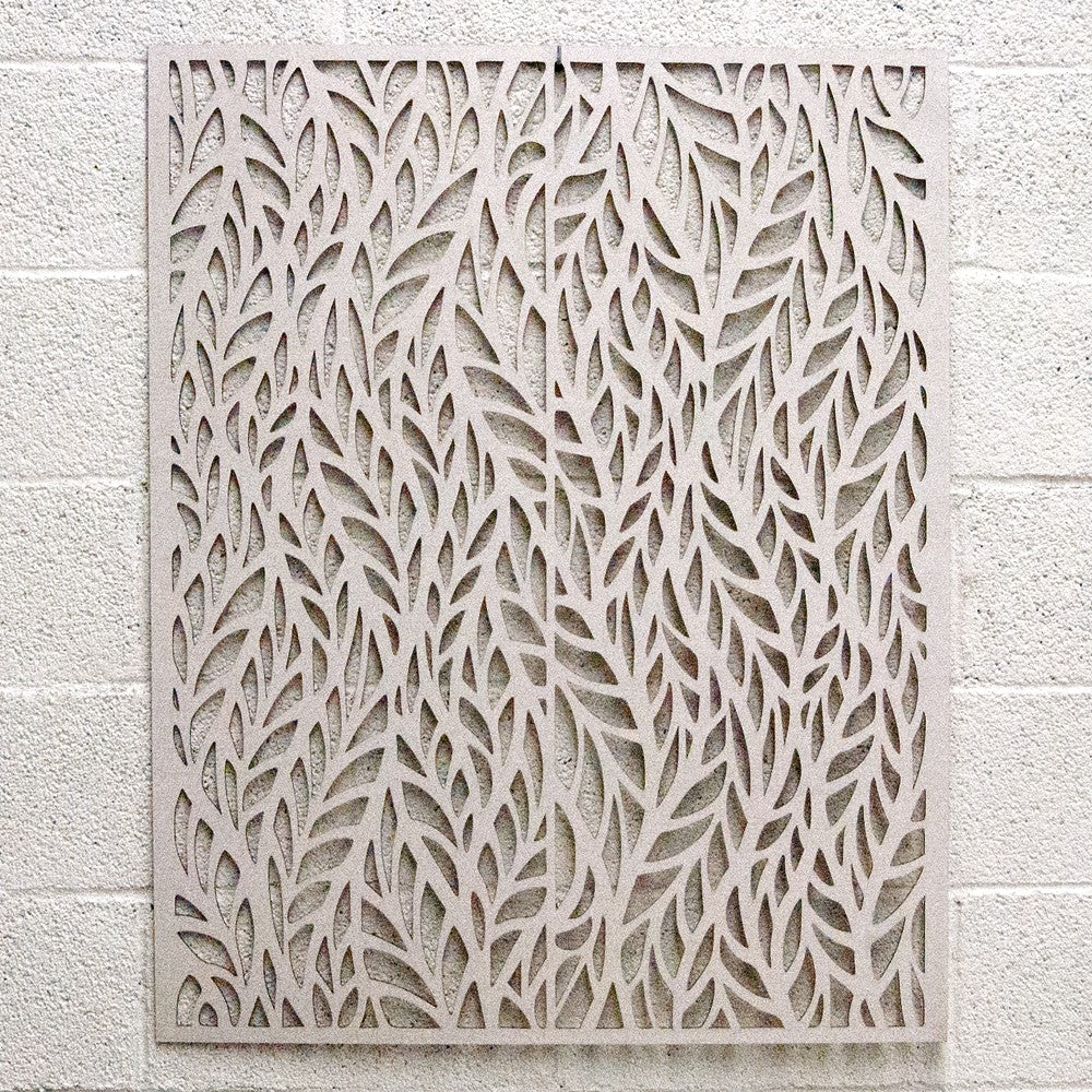 Celosía Madera Blanca - Diseño Otoño - 100 x 80 cm