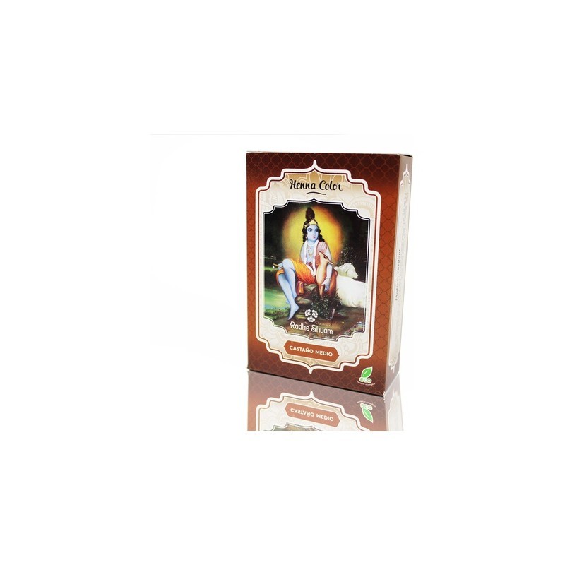 Henna Natural Teñir Pelo - Color Castaño Medio - Radhe Shyam - 100 gr